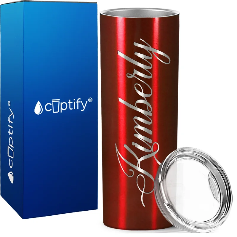 cute mugs for Christmas -Personalized Translucent Red Skinny Tumbler