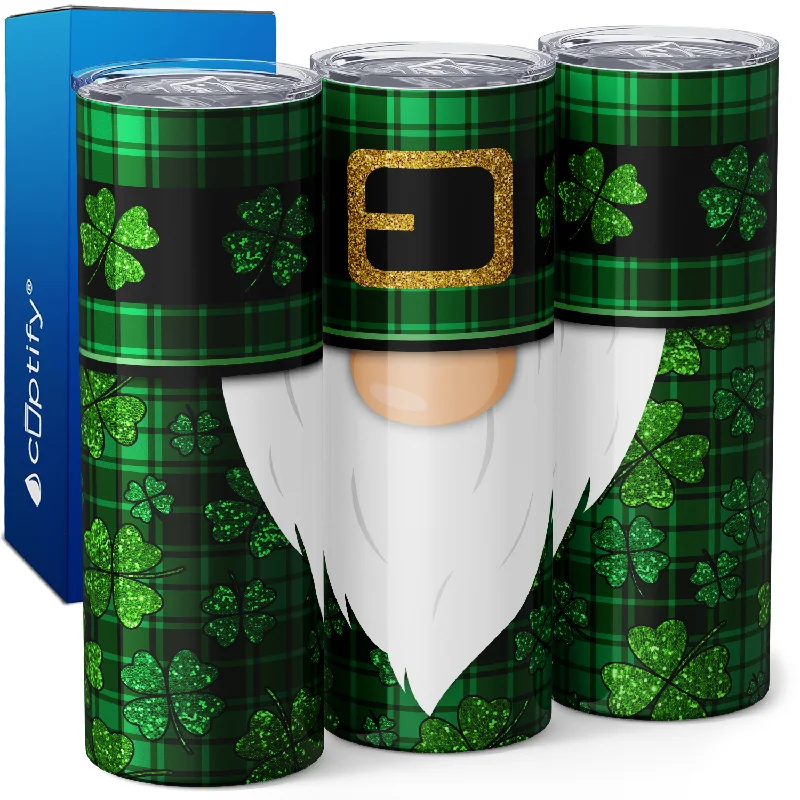 trendy insulated coffee mugs -St. Patrick's Day Green Gnome 20oz Skinny Tumbler