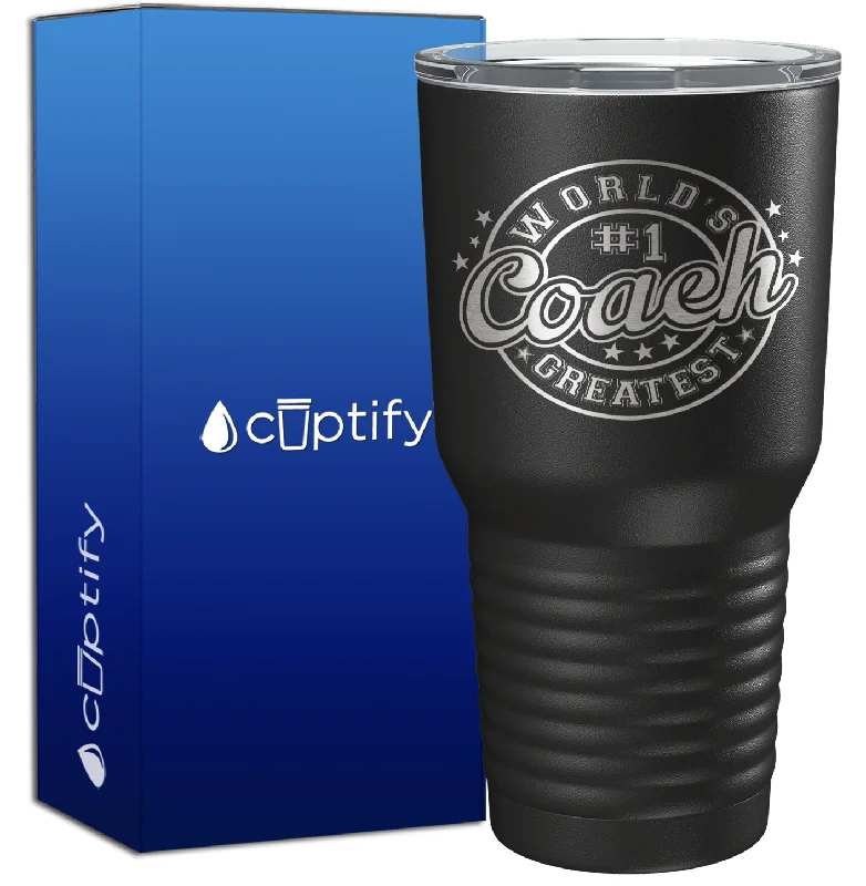 photo print mugs -World's #1 Greatest Coach 30oz Coach Tumbler