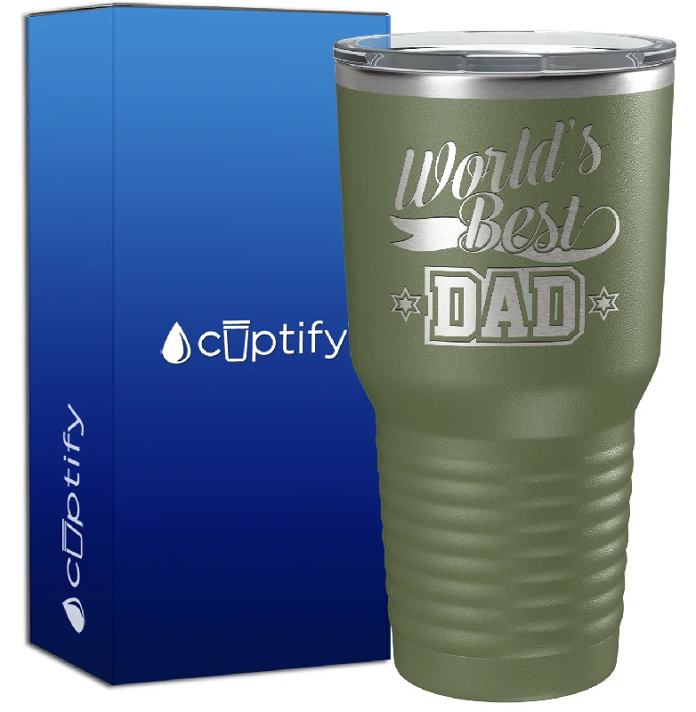 stainless steel coffee mugs for camping -World's Best Dad 30oz Dad Tumbler