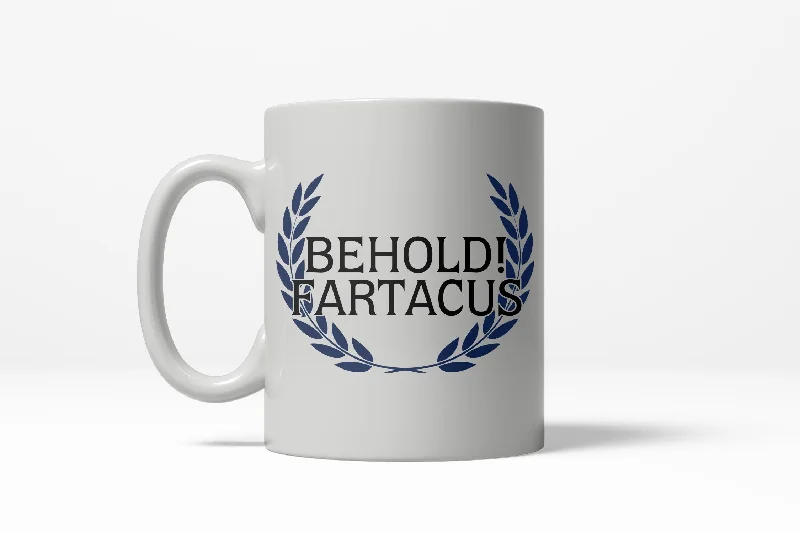 unique tea mugs -Behold Fartacus Funny Bathroom Humor Hilarious Ceramic Coffee Drinking Mug (White) - 11oz