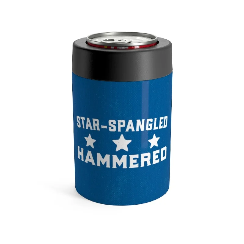 custom travel mugs -Star Spangled Hammered Can Cooler