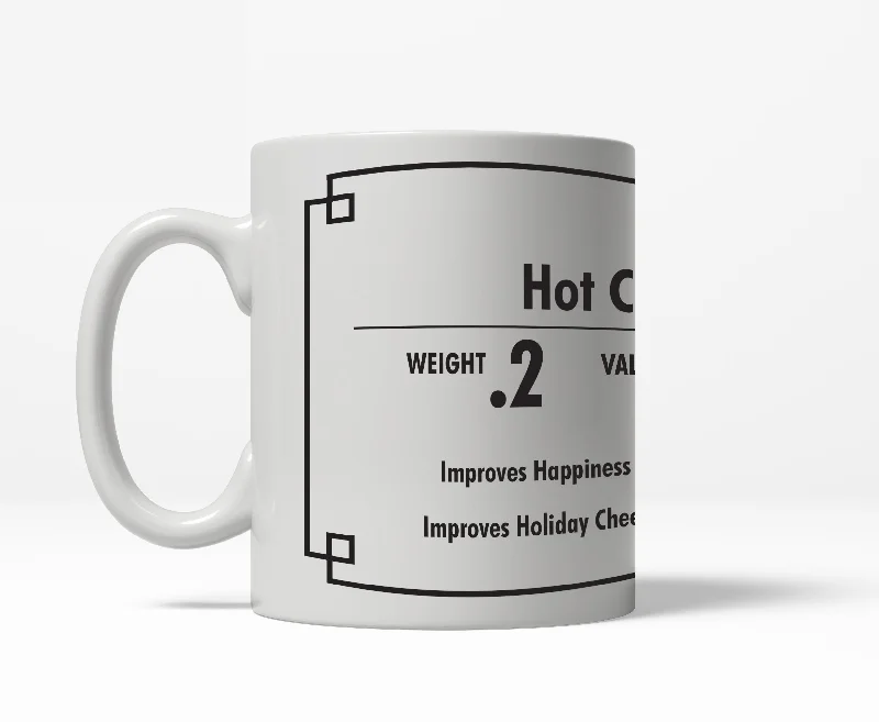 personalized glass mugs -Cup of Hot Chocolate Priceless Funny Weight Value Ceramic Coffee Drinking Mug  - 11oz