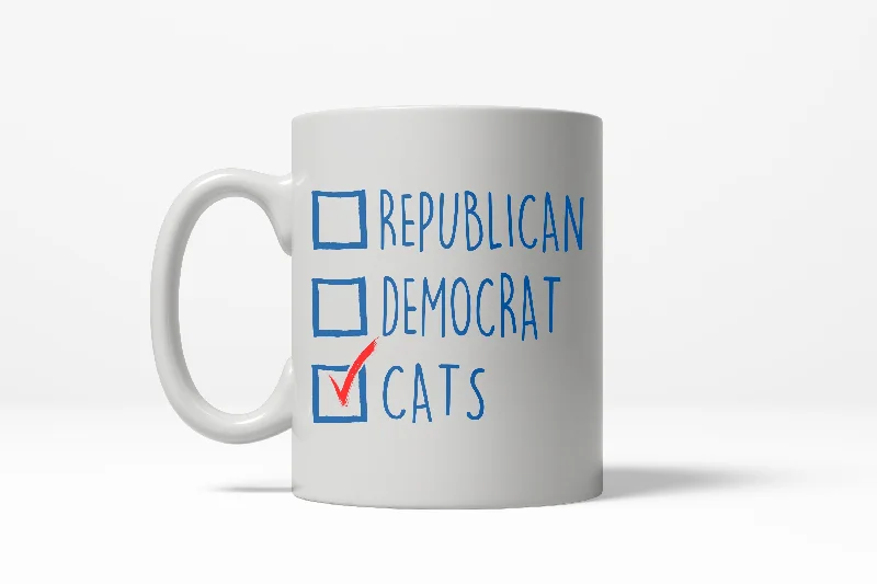 trendy coffee cups -I Voted Cats Funny Crazy Political Cat Lover Coffee Ceramic Drinking Mug  - 11oz