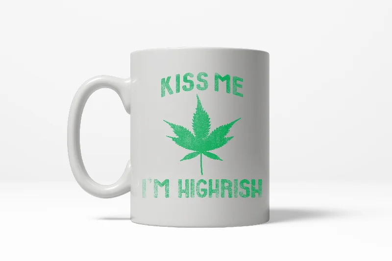 wholesale coffee mugs -Kiss Me Im Highrish Funny Irish Pride St. Patrick's Day Ceramic Coffee Drinking Mug - 11oz