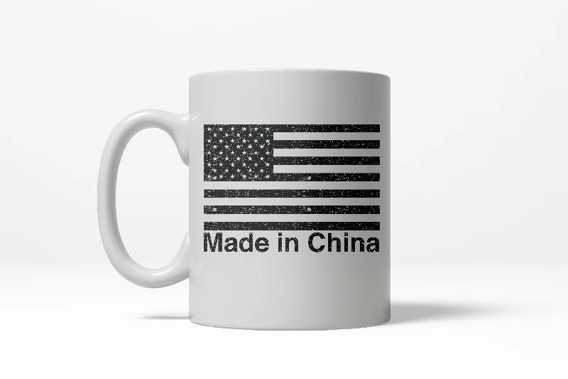 cute coffee cups with quotes -Made In China Funny American Flag USA Pride Ceramic Coffee Drinking Mug - 11oz