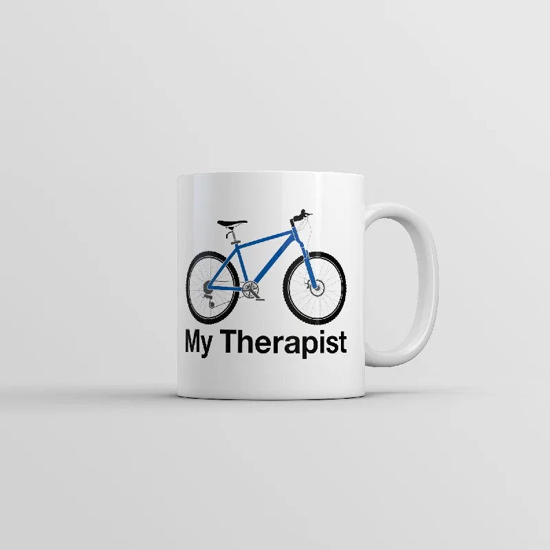 ceramic coffee cups for gifts -My Therapist Bicycle Mug