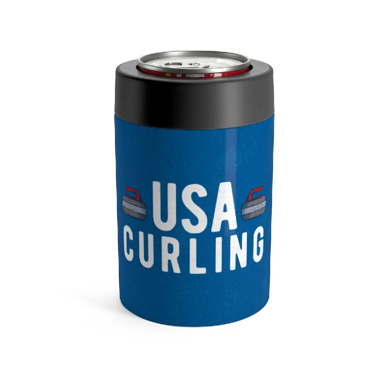 creative tea cups for gifts -USA Curling Can Cooler