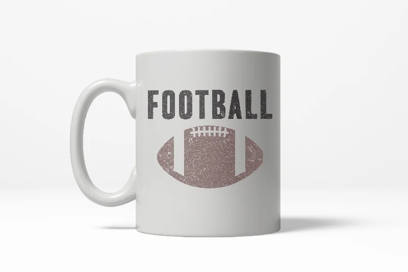 metal coffee mugs -Vintage Football Text Sports Distressed Football Laces Sporty Ceramic Coffee Drinking Mug - 11oz